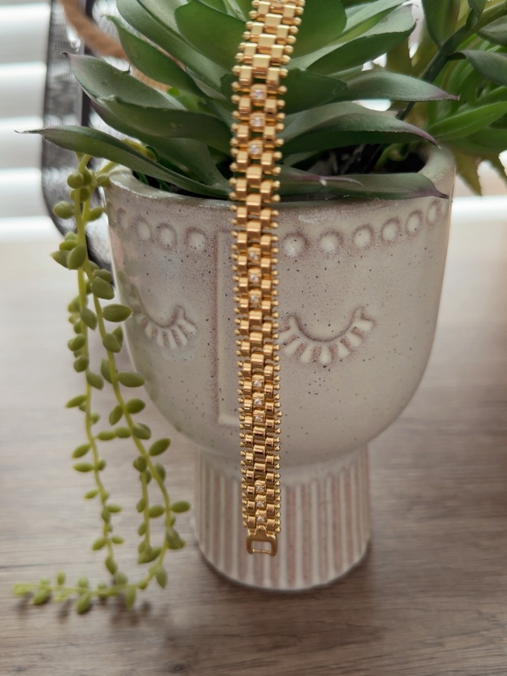 Gold Tone Decorative Bracelet Accent - Gold